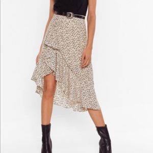 NastyGal abstract midi skirt